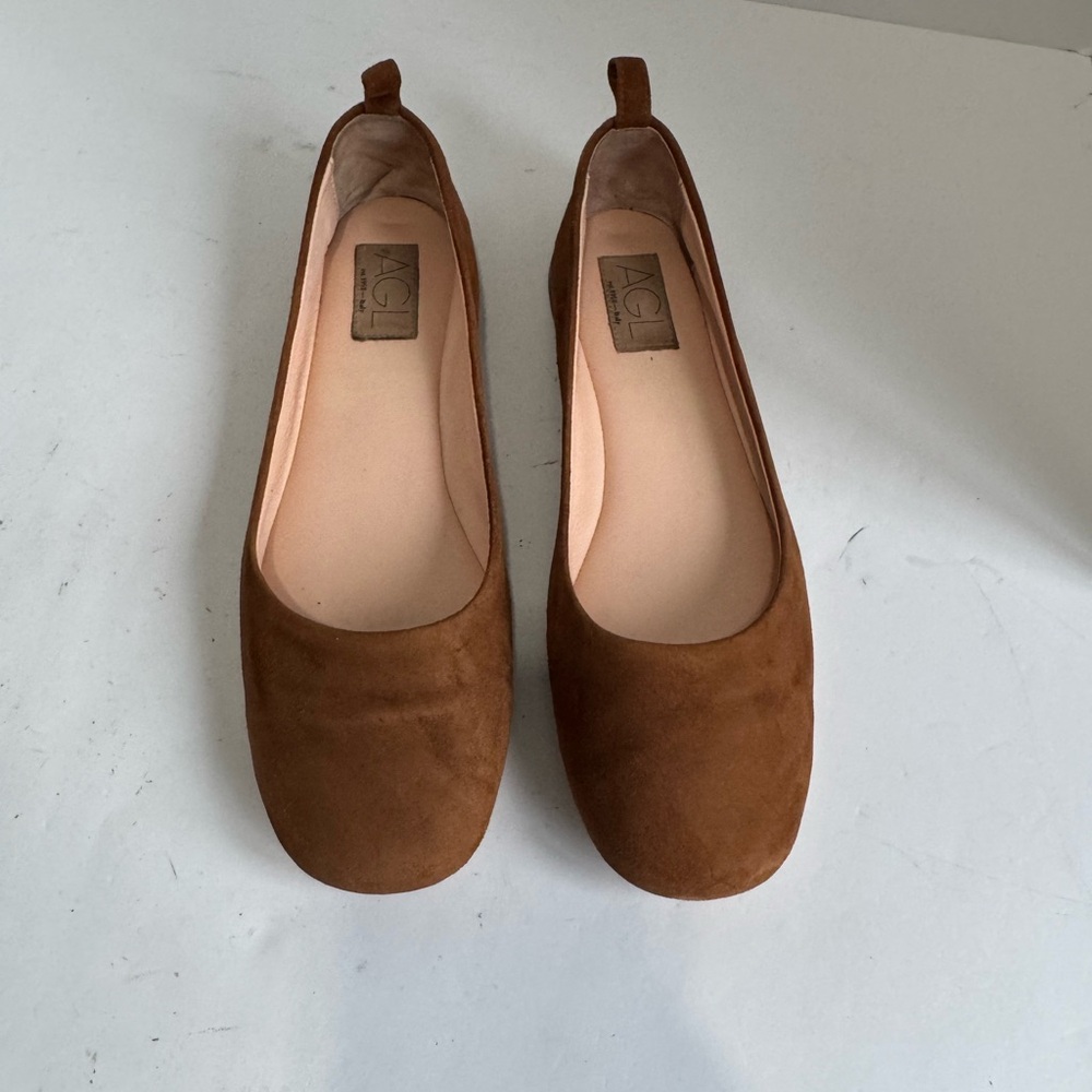 AGL Cognac Brown Kim Suede Ballet Flats Womens EU 40 - Picture 13 of 16